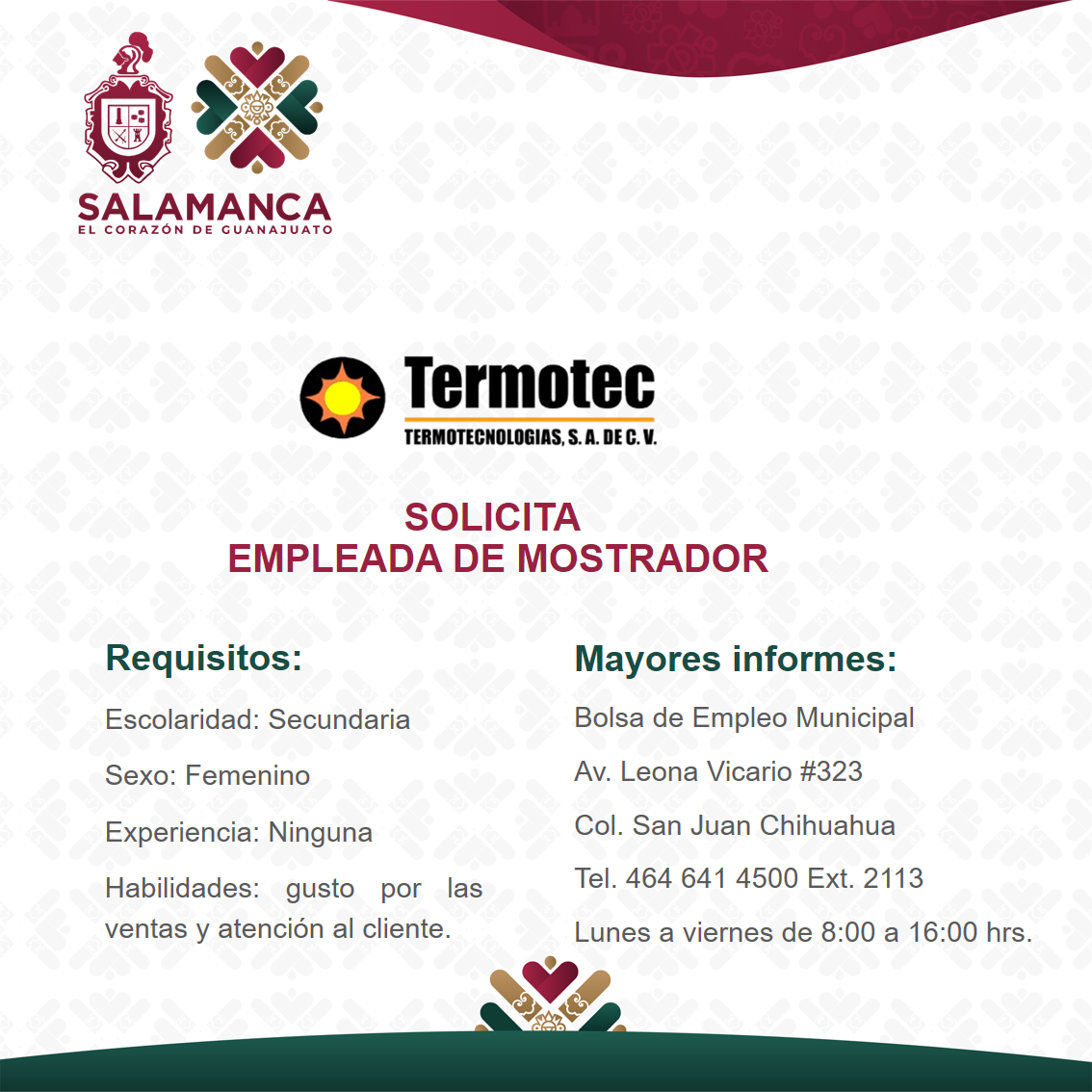 Empleada de Mostrador