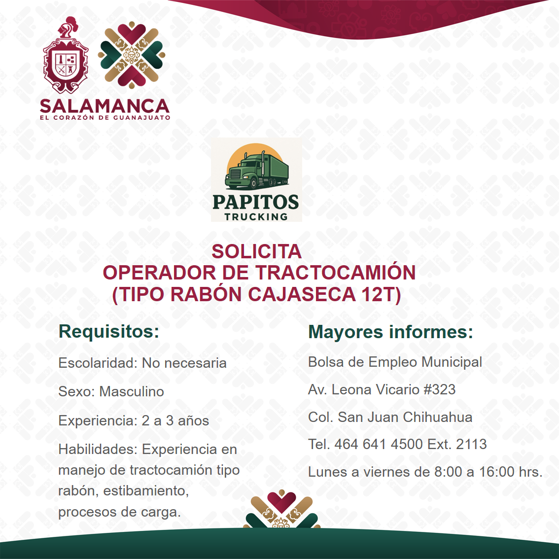 Operador de tractocamión tipo rabón