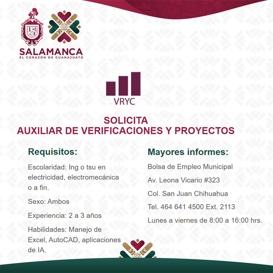 Auxiliar de verificaciones y proyectos