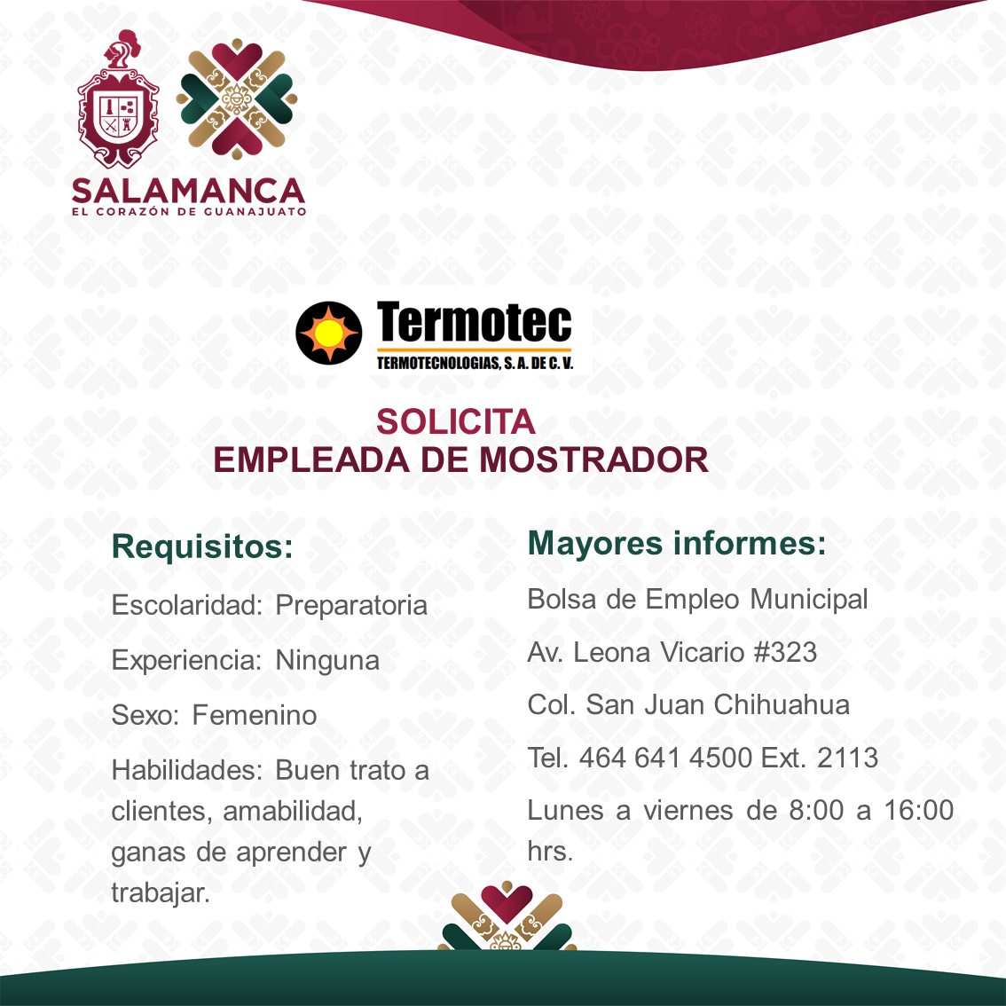 Empleada de Mostrador